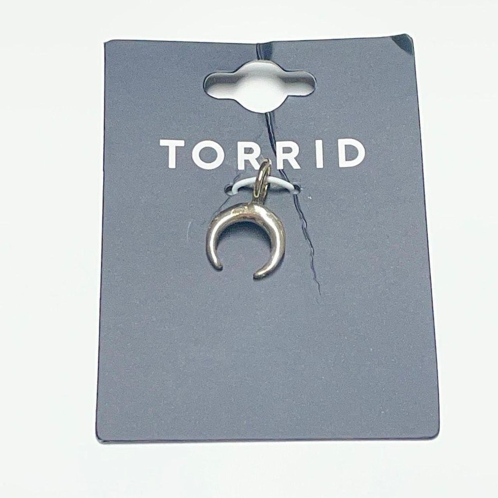 Torrid Crescent Moon Charm Gold Tone Horn Pendant Celestial Jewelry